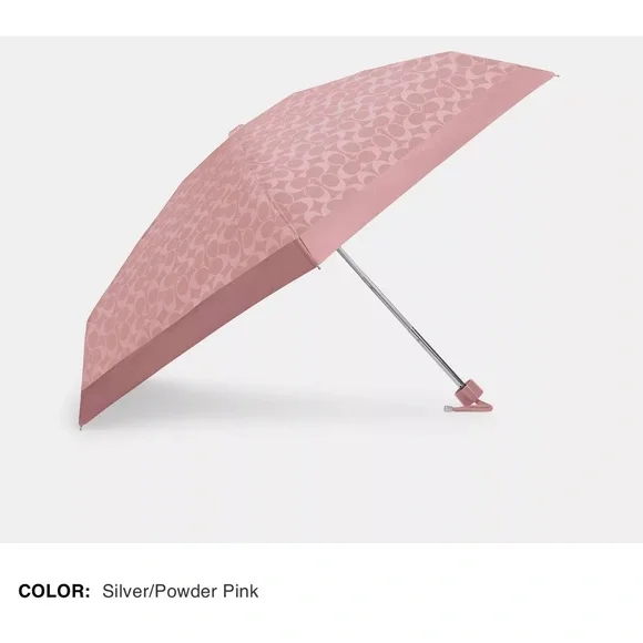 Coach Uv Powder Pink Signature Mini Umbrella NWT - Picture 2 of 6